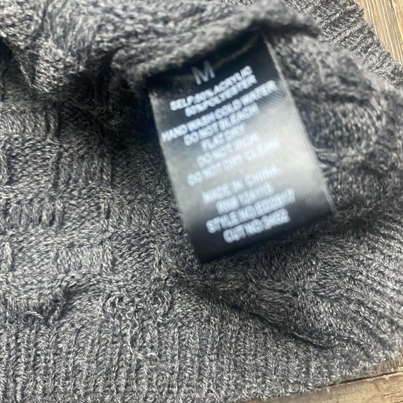 Anthropologie Elodie Knitted  M Women Dark Gray Scoop Neck A-Line Sweater Dress - Picture 4 of 5